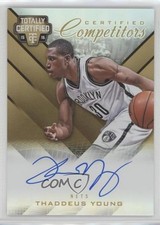 2015-16 Totally Certified Competitor Mirror Gold 10/10 Thaddeus Young Auto f0v