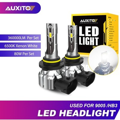AUXITO 9005 HB3 Headlights LED Kit 6500K Bulbs High Super Beam White Bright Pair