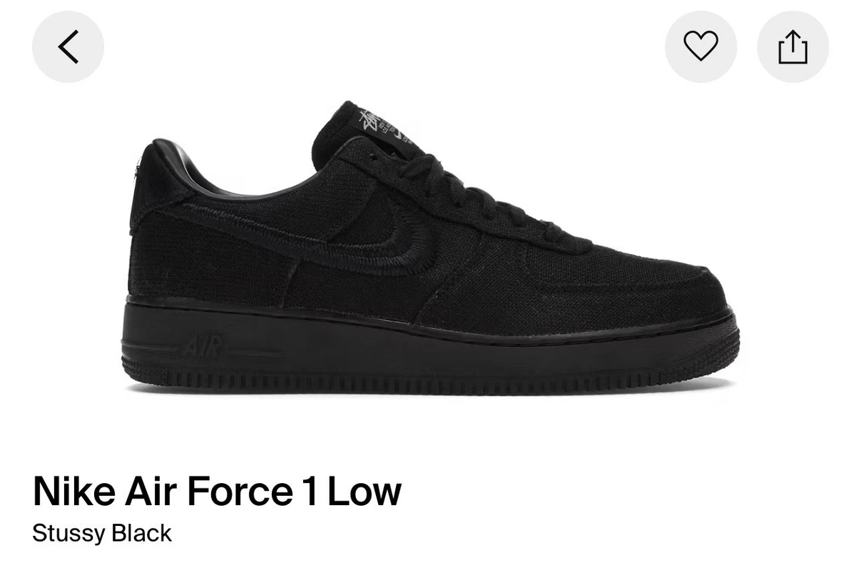 Nike Air Force 1 Low Stussy Black for Sale | Authenticity