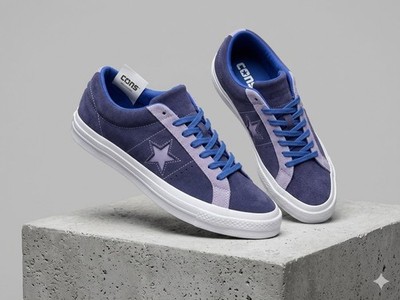Converse One Star Ox - Color Blocked in Eclipse Blue & Twilight Pulse