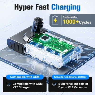 9000mAH For Dyson V12 Detect Slim Absoulte Fluffy Battery