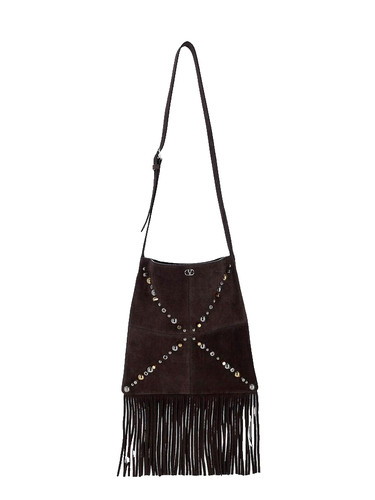VALENTINO GARAVANI Nellcote Testa Di Moro Suede Shoulder Bag New And Authentic