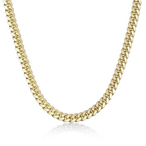 925 Sterling Silver Yellow Gold Plated 8.6MM Miami Cuban Chain Necklace -22 inch - product listing photo