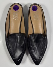 Franco Sarto Womens Black Slip On Sabella Classic Flat Leather Shoes 8.5