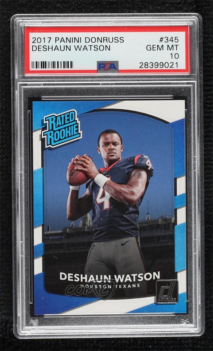 2017 Panini Donruss Rated Rookie Deshaun Watson #345 PSA 10 GEM MT un2
