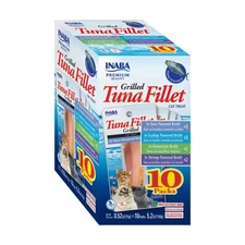 Inaba Premium Hand Cut Tuna Fillets With Broth For Cats Variety Pack 10 Count