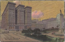 Hotel St Francis San Francisco CA 1908 Union Square Streetcar Postcard