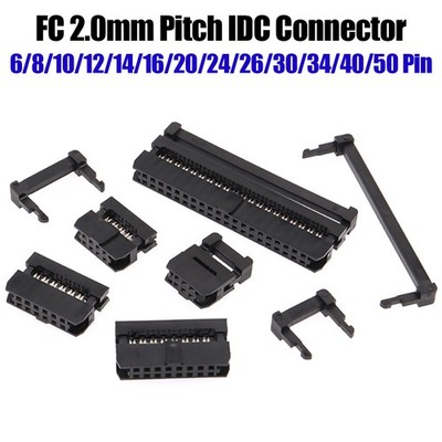 FC-6/8/10/14/16/20/26/30/40/50Pin IDC Socket 2.0mm Female Header Cable Connector