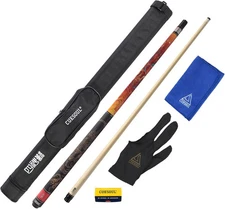 58" Pool Cue 19oz 13mm Tip with Black Case Mythological Symbol Pattern Rosefinch