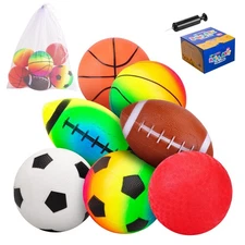 Toddler Kids Soft Ball Set 1-6 Play Soccer Football Basketball Yard Pool Toys