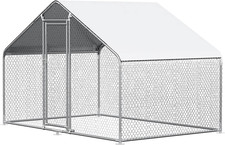 Chicken Coop 9.8X6.5X6.5Ft Large Metal Chicken Run for 6/10 Chickens Poultry Cag