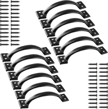 12 Pcs 5" Rustic Gate Handle, Iron Hardware Handle Pull with 5 Inch, Black 
