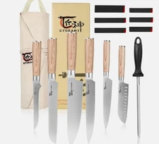 Knife Set, 14 Piece Japanese Style Kitchen Knives With Roll Bag, Razor Sharp ...