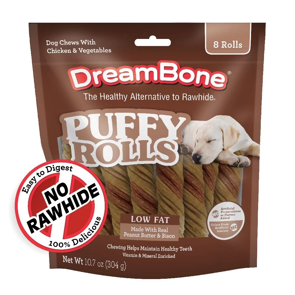 Puffy Rolls Chews for Dogs, Treat Your Dog to Easy-to-Digest Rawhide-Free Chews