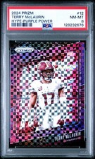 2024 Panini Prizm - Hype Terry McLaurin #12 Purple Power Prizm /49 PSA 8