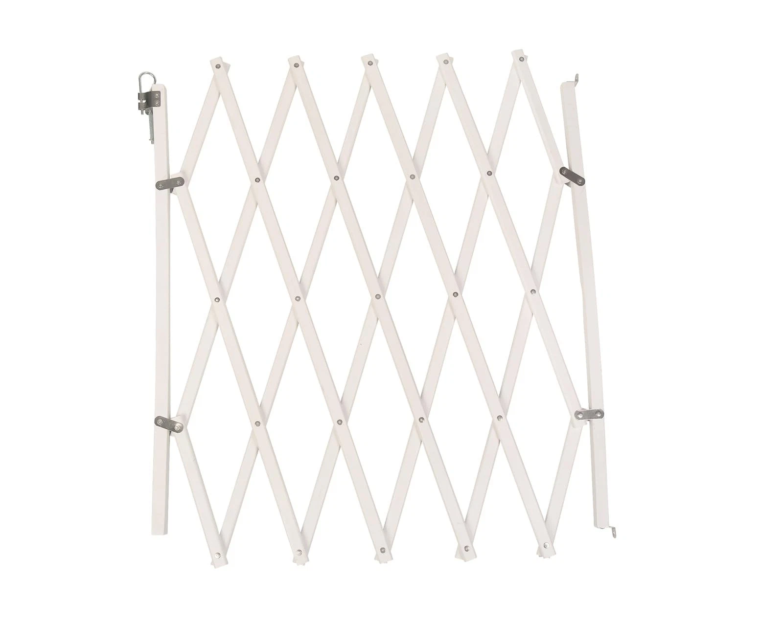 Expandable Pet Barrier, 60cm - 108cm, White, Wooden, Retractable Dog