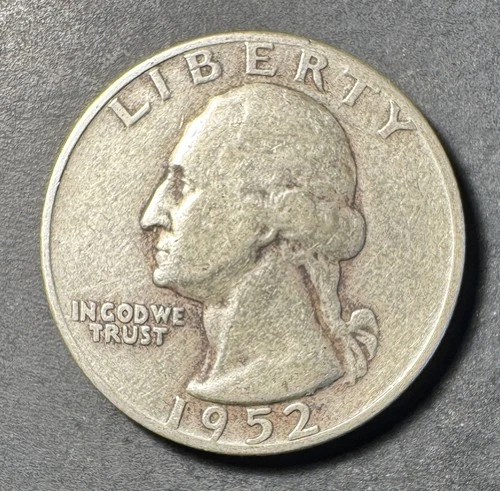 1952-S Silver Washington Quarter (Circulated) - (#3016) Very Fine Condition