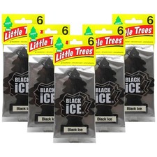Little Trees Black Ice Hanging Air Fresheners - Strong Bold Fragrance 30 Count 