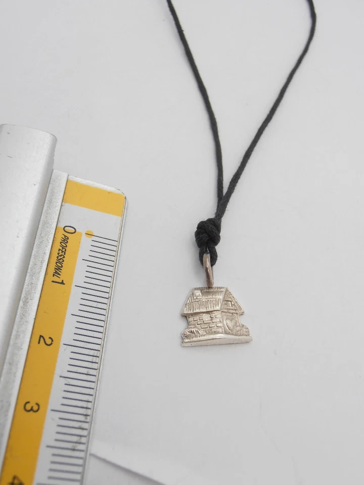 Casetta : Ciondolo in Argento 925 - Pendente con Casa - Capanna - Cuore - Immagine 3 di 3