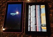 Lot of 2 Amazon Kindle Fires, 7 - 5th Gen HD 7 - 2nd Gen, Both Reset Tested