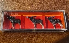 Preiser HO Scale Model #20393 Figures 3 Moose with Antlers NEW!
