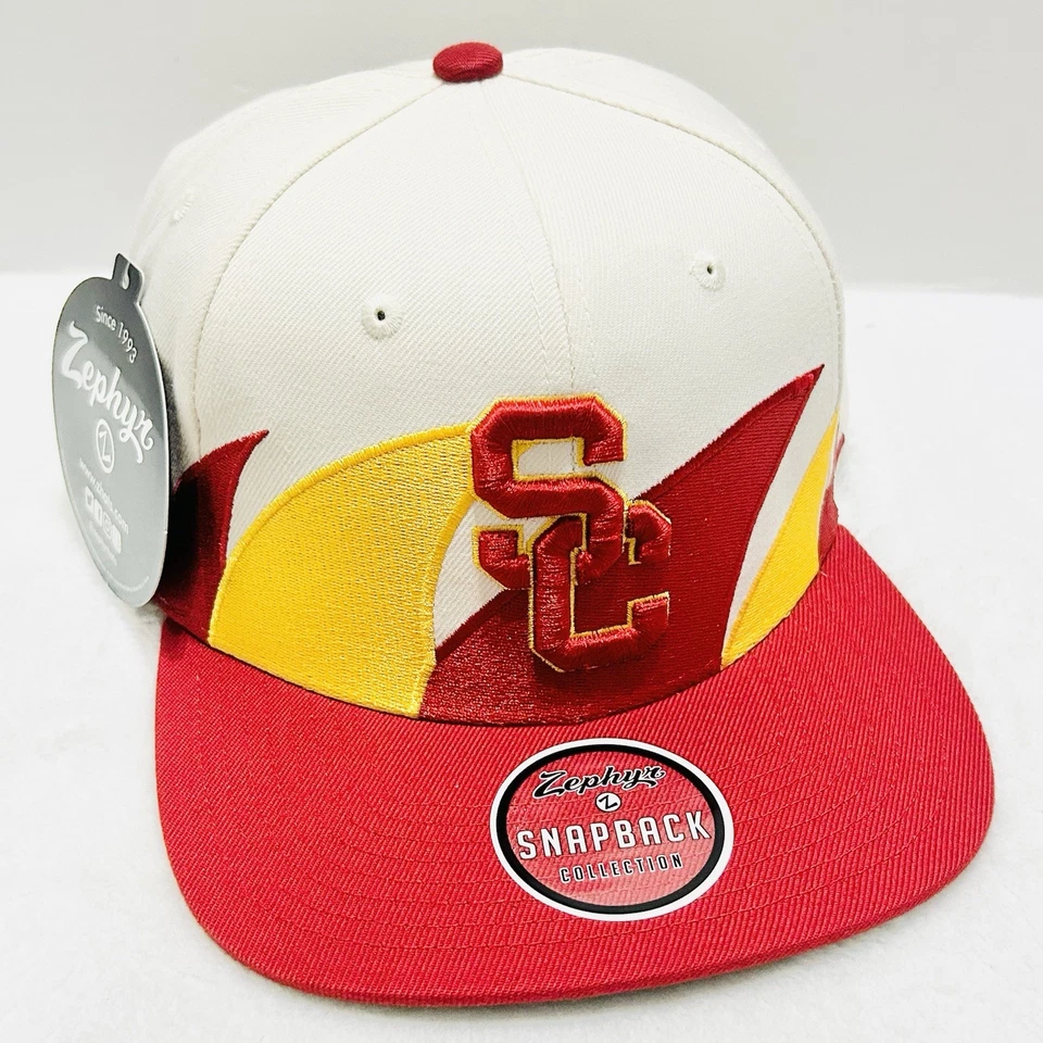 Zephyr USC Trojans Sharktooth Retro Snapback Hat Cap Adjustable Stone NCAA - Image 3 of 4