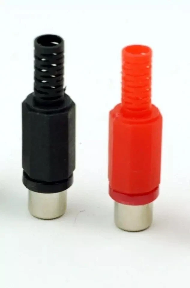 4x RCA Solder Cable Connectors Male Female Phono Adapter Audio Visual AV Plug - Image 2 of 4