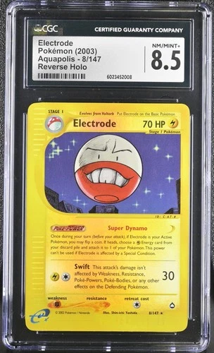 CGC 8.5 Electrode Reverse Holo 8/147 Aquapolis Pokemon 2003
