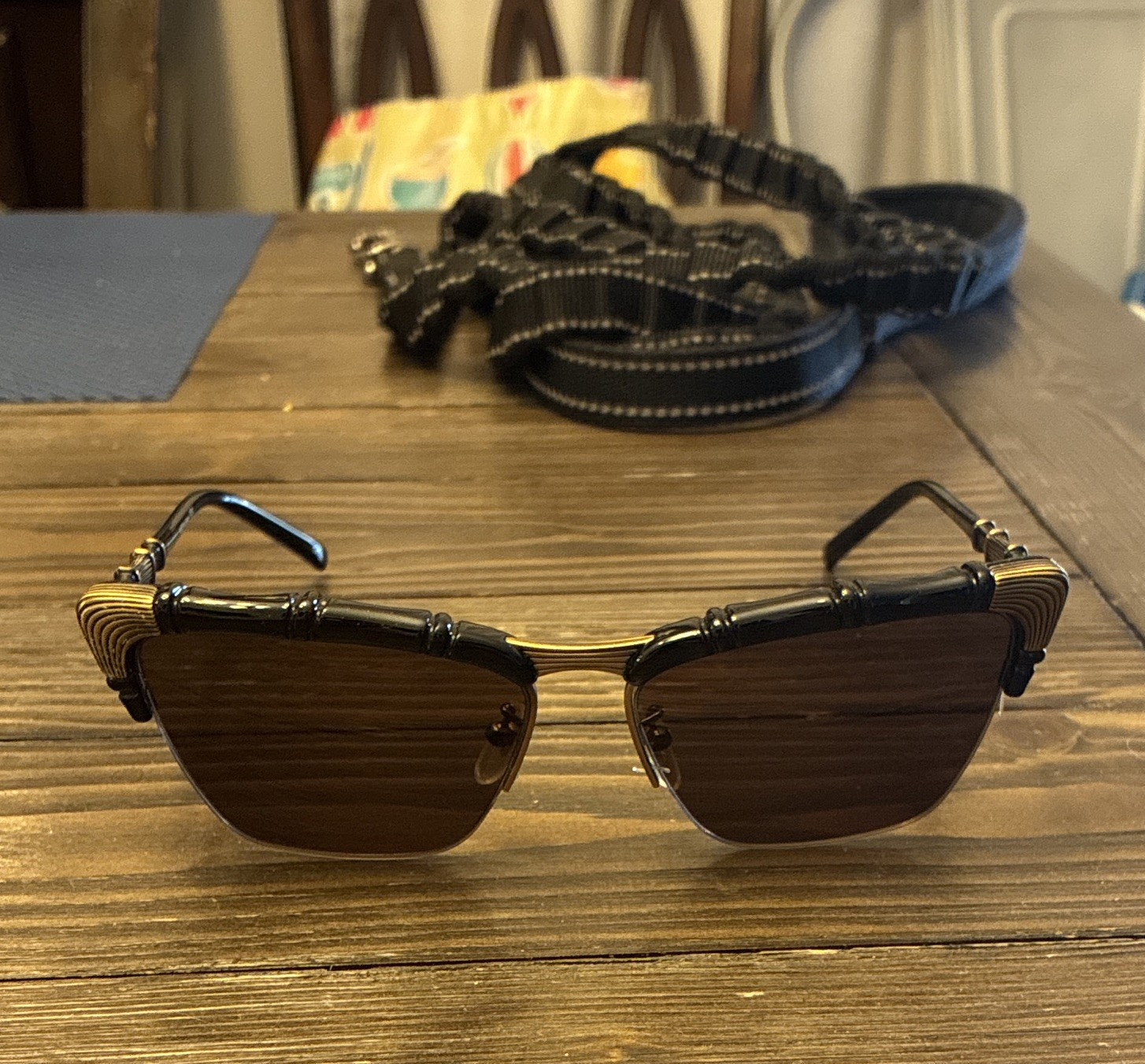 Gucci Women’s Rectangle Metal Full-Rim Sunglasses Black Frame Brown Tinted