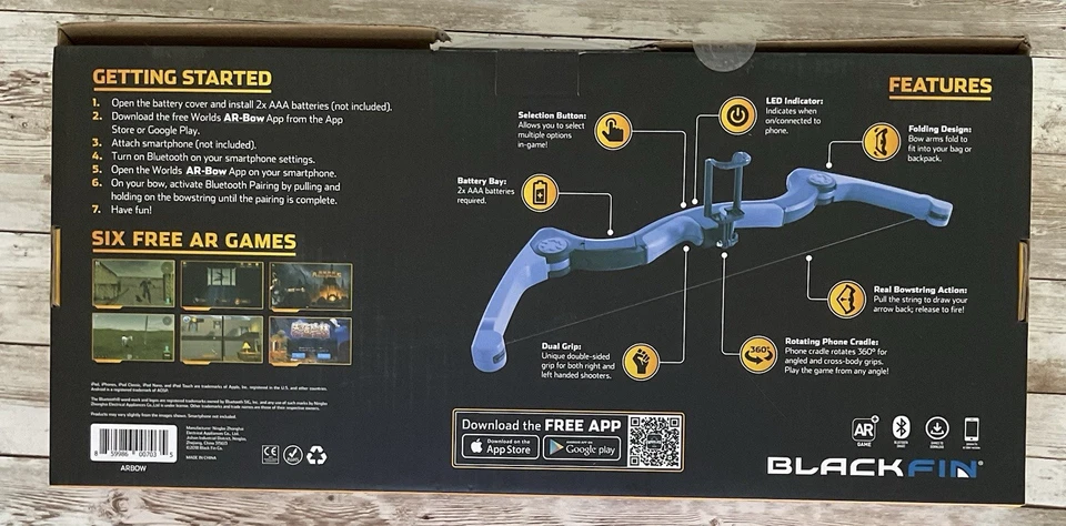 Montaje para teléfono Worlds AR Bow Edition realidad aumentada para juegos aleta negra Bluetooth Foto 2 de 4