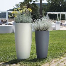 VASO RESINA ALTO MODERNO TONDO PLASTICA PIANTA GIARDINO VASI MADE IN ITALY