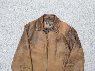 vintage 1990s leather jacket XL patina SHEEPSKIN motorcycle BOMBER