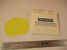 OPTICAL FILTER YELLOW BALZERS VERY THIN LIECHTENSTEIN OPTICS AS PICTURED 84-B-53