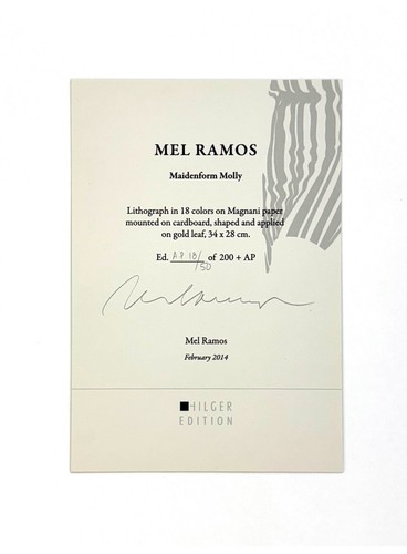 Mel Ramos "Maidenform Molly" 2014 | Three-Dimensional Lithograph with Gold Leaf - Picture 6 of 7