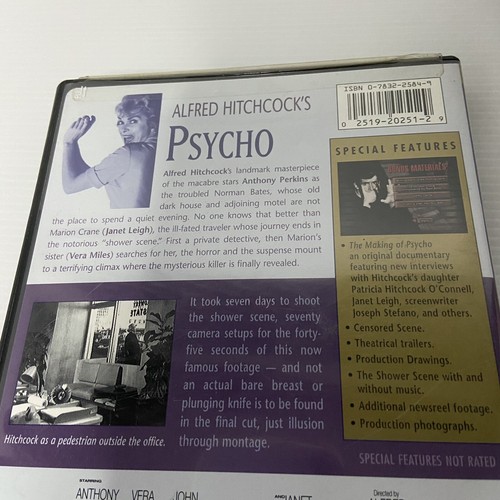 Psycho (DVD, 1999) Remastered from 1960, Collectors Edition Unopened - Region 1 - Picture 6 of 7