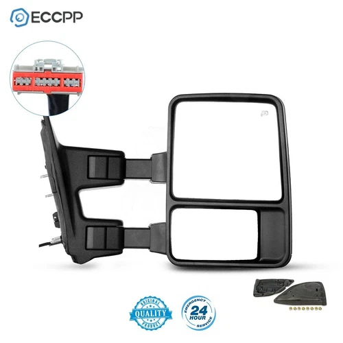 Right Side Power Heated Smoke Signal Tow Mirror For 08-16 Ford F250-F550