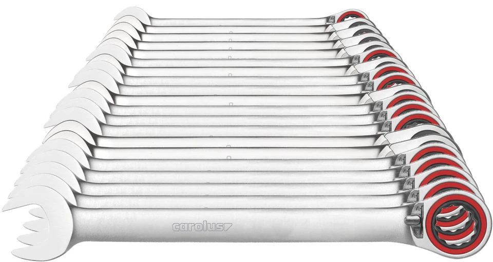 Carolus by Gedore Ringratschenschlüssel Satz umschaltbar 15-tlg. 8 - 34 mm NEU
