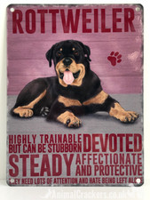 Rottweiler Metal Breed Character sign, 20cm (LIVE)