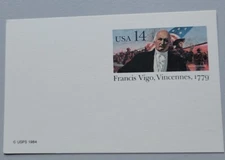 Postal Stationery. Post Card. UNUSED. UX111. Francis Vigo, Vincennes, 1779.