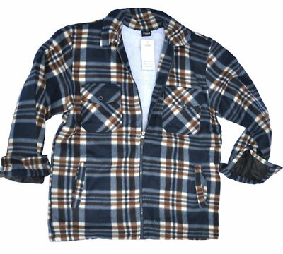 Herren Fleece Thermohemd Mit Innenfleece - Flanellhemd Winter Kariert Gefüttert