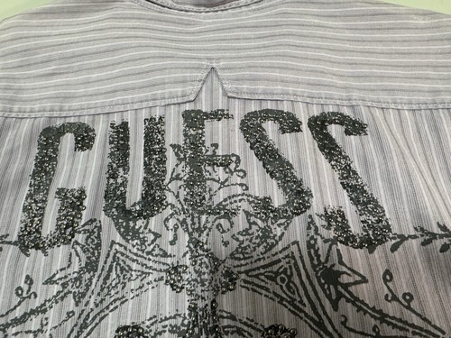 Guess Rock & Roll Cowboy Shirt Mens Sz XL Western Long Sleeve Print Studs - Picture 3 of 9