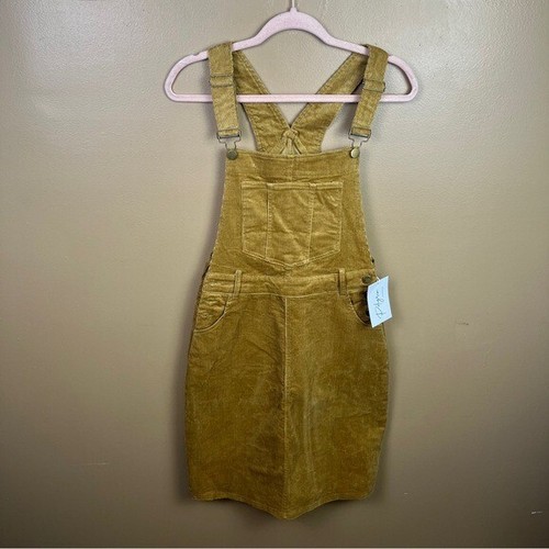 NEU Polagramm hellbraun Cord Overall Kleid Damen Small