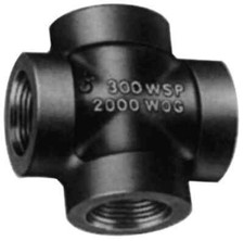 Made in USA E.B300CR 3/4" Class 300 Malleable Iron Black Threaded Pipe Cross