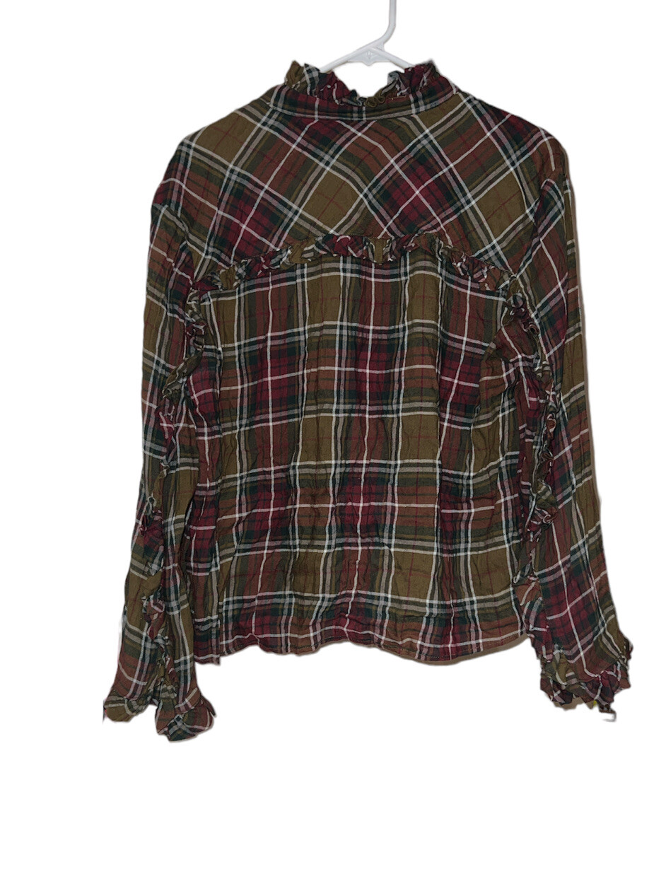 Abound flannel ruffle button down size Large - image 2