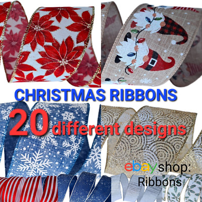 ANGEBOT 5 für 4 Weihnachtsbänder Luxus verdrahtet Handwerk Baumschmuck Kranzmacher UK