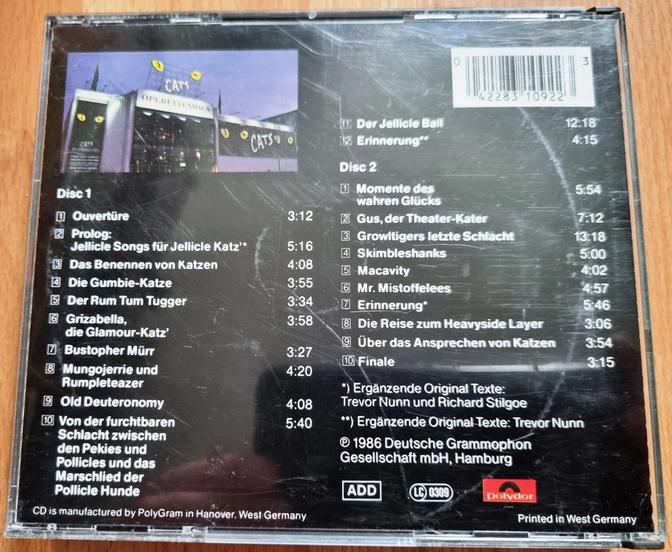 Andrew Lloyd Webber CATS (Live Deutsche GA Hamburg, Begleitheft fehlt) - Bild 3 von 3