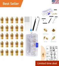 Complete 3D Printer Nozzle Replacement Kit – 25 Brass Nozzles for Ender 3 Series