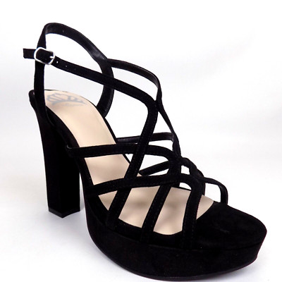 NEW! Fergalicious Women Priscilla Dress Heeled Black Platform Sandals Size 9.0 M