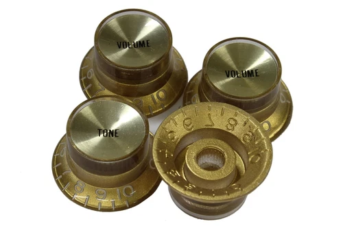Bell Hat Knobs Gold Reflector for Gibson USA 4pk
