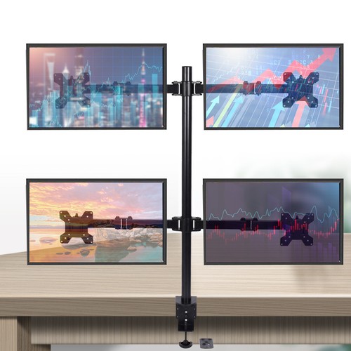 4 x 9KG Büro Quad Monitor Schwenkarm Tisch Halterung 10"-27" Bildschirm Ständer - Afbeelding 3 van 22